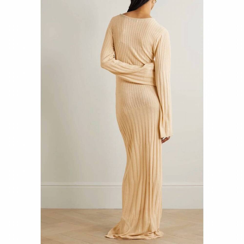 NEW FAITHFULL THE BRAND serafia maxi dress in beige - Picture 3 of 3